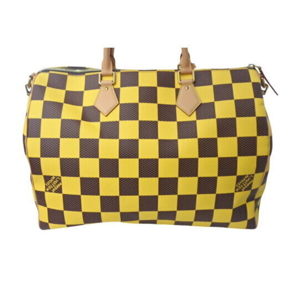 Louis Vuitton Speedy Bandouliere Boston Bag Yellow Damier Pop Canvas - Picture 3 of 8